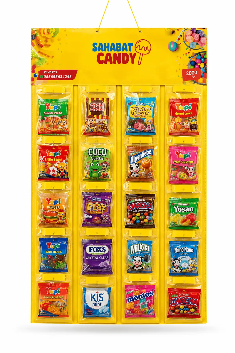 Display renteng produk Permen & Snack Sahabat Candy